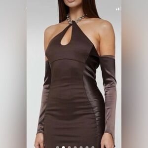 Maniere De Voir Chain Halter Dress